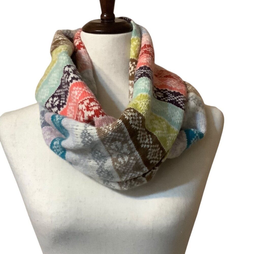 Gap Fair Isle Lambswool Blend Infinity Scarf‎ Colorful Multicolor